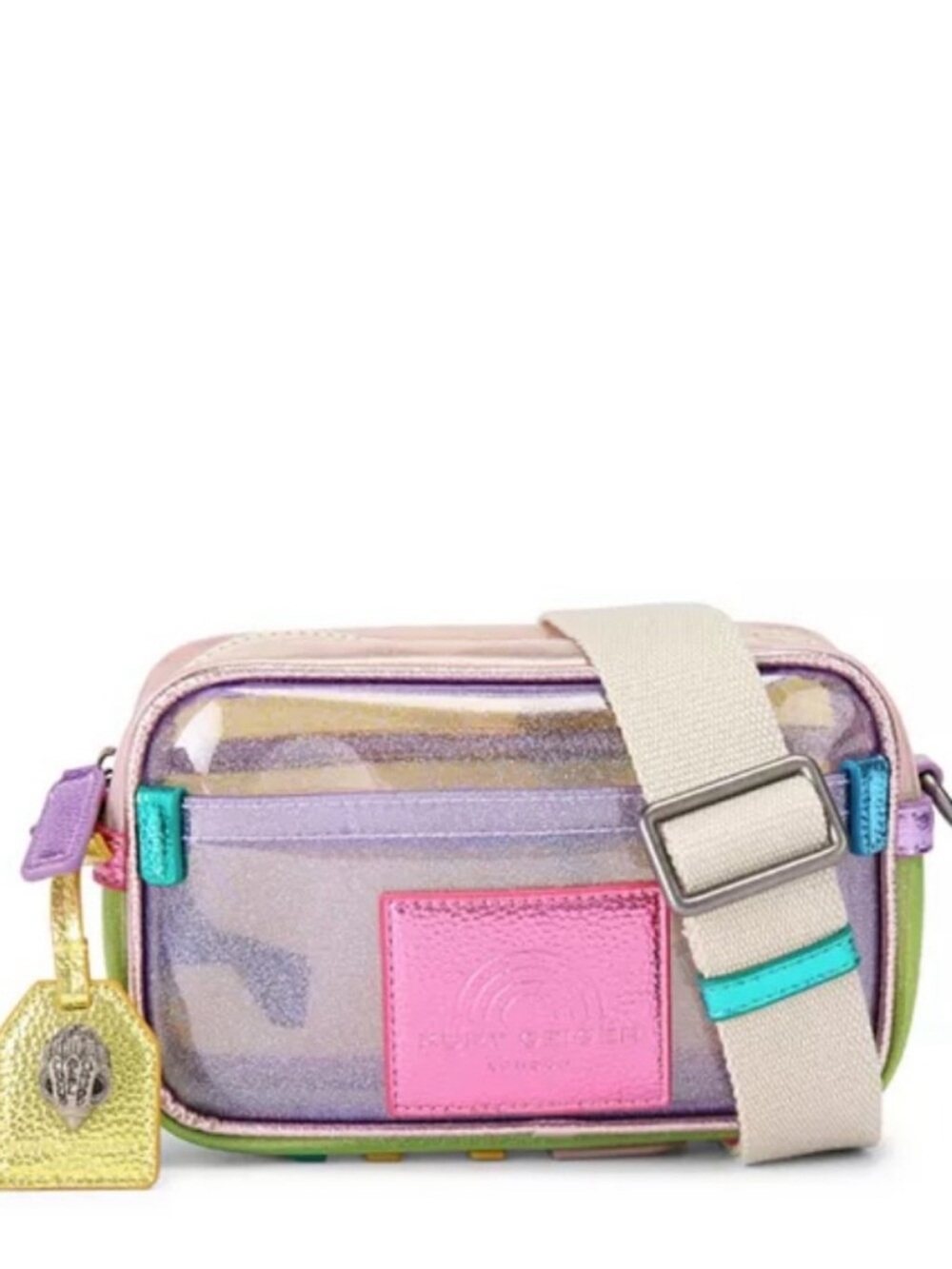 Kurt Geiger Clear Crossbody with Pink Patch and Pastel Trim